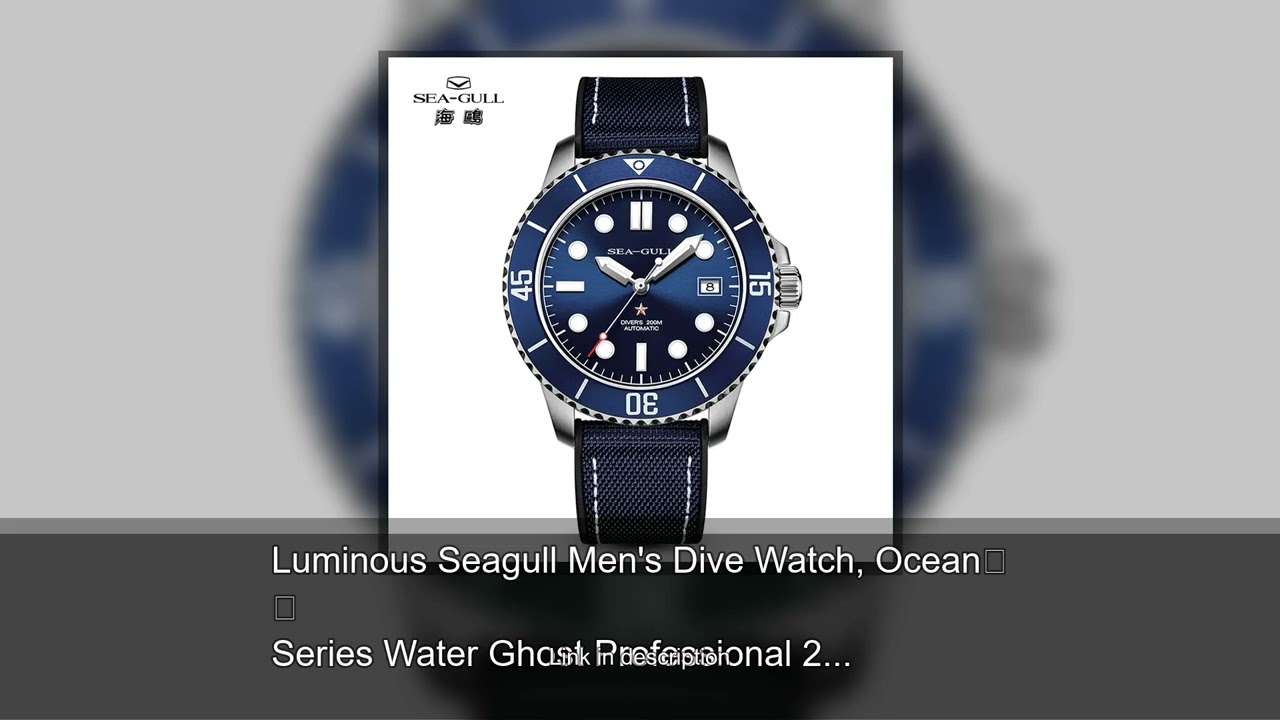 Luminous Seagull Men's Dive Watch, Ocean Series Water Ghost Professional 200M Waterproof Automa