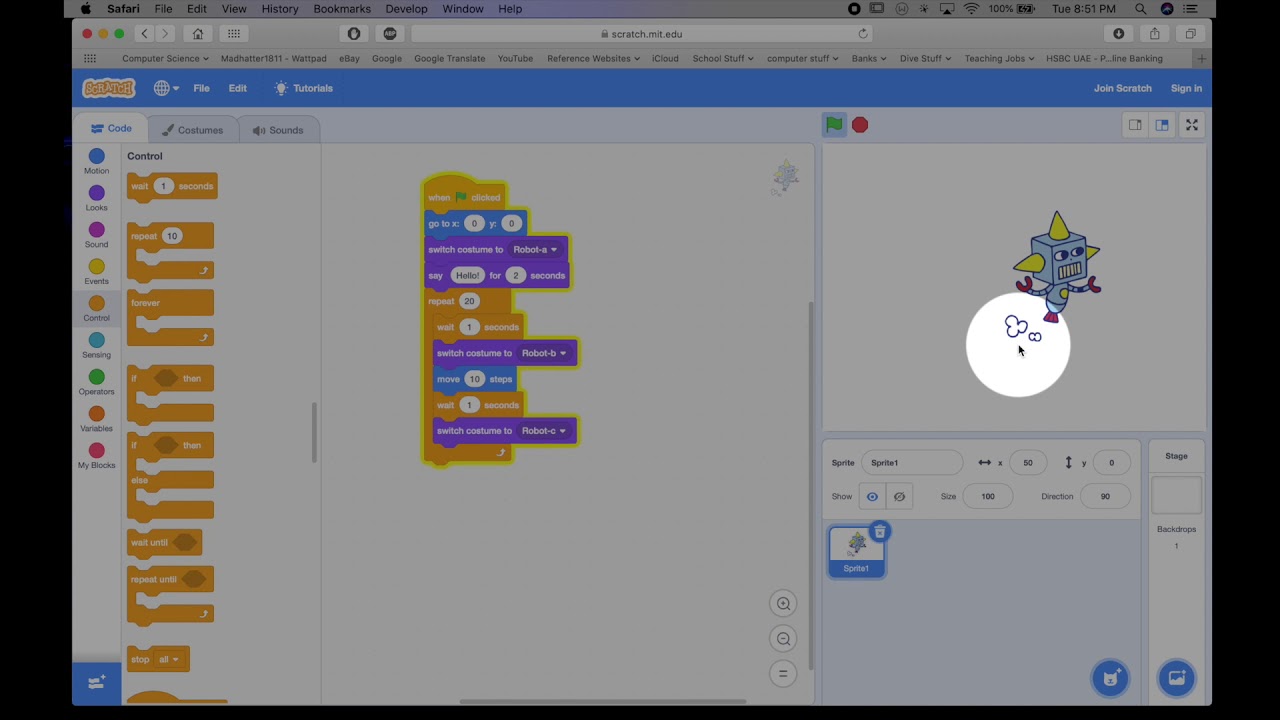 Animate Robot in Scratch 