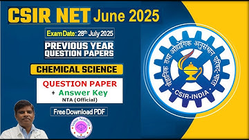 CSIR NET Chemistry June 2025 | Full Question Paper + ✅ Official Answer Key (28 July 2025)