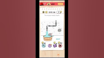 Brain test level 318 solution / the mouse needs a bath.