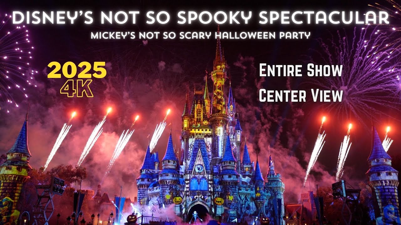 4K Disney's Not So Spooky Spectacular - Halloween Fireworks - Central Hub - Entire Show - WDW 2025