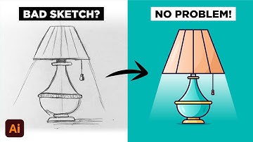 Adobe Illustrator Beginner Tutorial: Create a Vector Lamp from Sketch (HD)