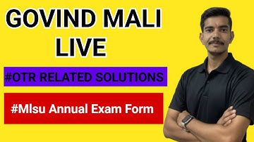 Mlsu Annual Examination Form Related Solutions With Govind Mali #MlsuExamform