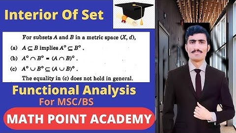 Interior Of Union And Intersection Of Sets In Metric Space In Urdu/Hindi|Lect#8By MATH POINT ACADEMY
