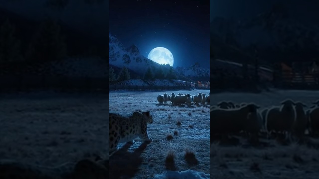 SNOW LEOPARD Attacks Sheep at Night – 180-lb Alabai Wakes Up and Goes DEMON MODE! 😱🐆🐕❄️