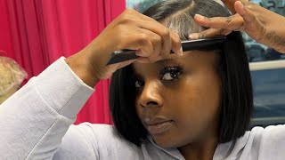 QUICK-WEAVE BOB TUTORIAL FOR BEGINNERS! Watch me do my own hair 🎥📸