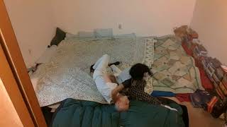 Ninety-pound cute monopod woman wrestles man out twice in ninety se...
