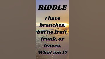 I have branches, but no fruit, trunk, or leaves. What am I? #riddleaddict
