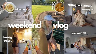 weekend vlog: getting back on track 🤧 weekend reset, marathon training update, skincare & recipes