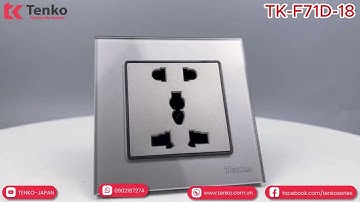 Trọn Bộ Công Tắc Ổ Cắm Điện Âm Tường Vuông Mặt Kính Cường Lực TK-F71D Xám I Tenko.com.vn