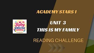 Academy Stars 1 Unit 3 A FAMILY WEDDING | Reading challenge | Ruby English