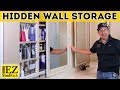 Hidden Wall Storage.  DIY from start to finish hidden storage.