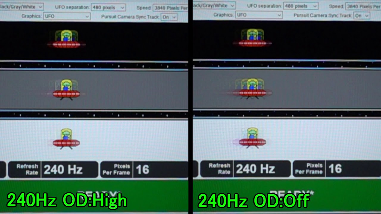 Pixio PX5 HAYABUSA2 240Hz時のオーバードライブ別 応答速度比較 - YouTube