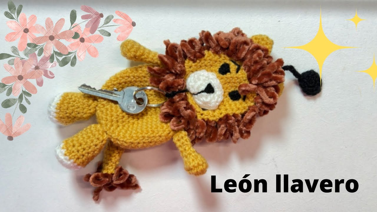 León come llaves 🔐, ( llavero, crochet)
