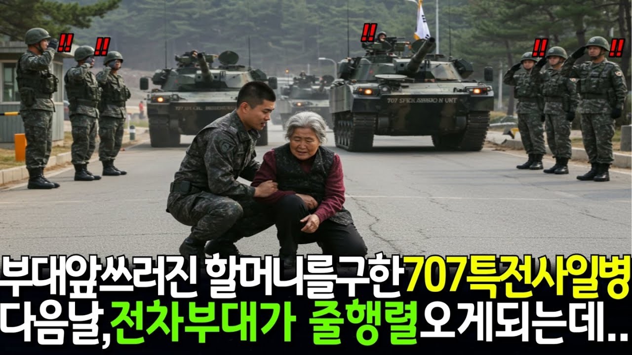 707특수부대 앞에서 쓰러진 노인을 구한 군인 일병, 다음날 특임대장이 달려오고 할머니의 정체가 밝혀지는데