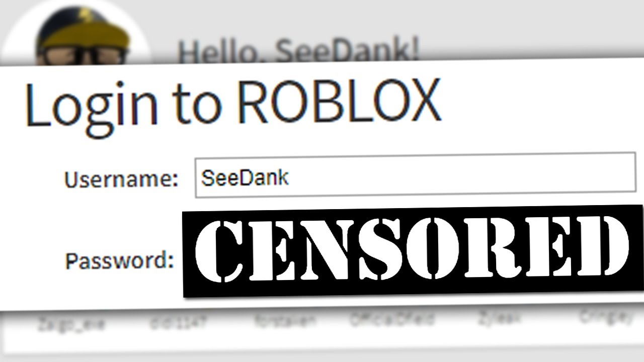 Roblox Names And Passwords 2019