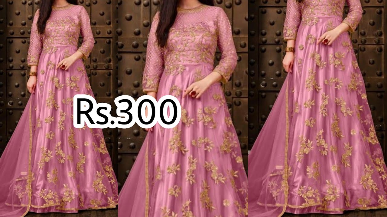 Xl A LINE FLARED INDIAN PROM DRESSES EVENING BEIGE GOWN OF SATI at Rs 300/piece  in Surat