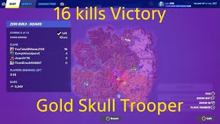 16 KILLS Victory With The Gold Skull Trooper Fortnite Chapter 5 Season 2 Full Gameplay