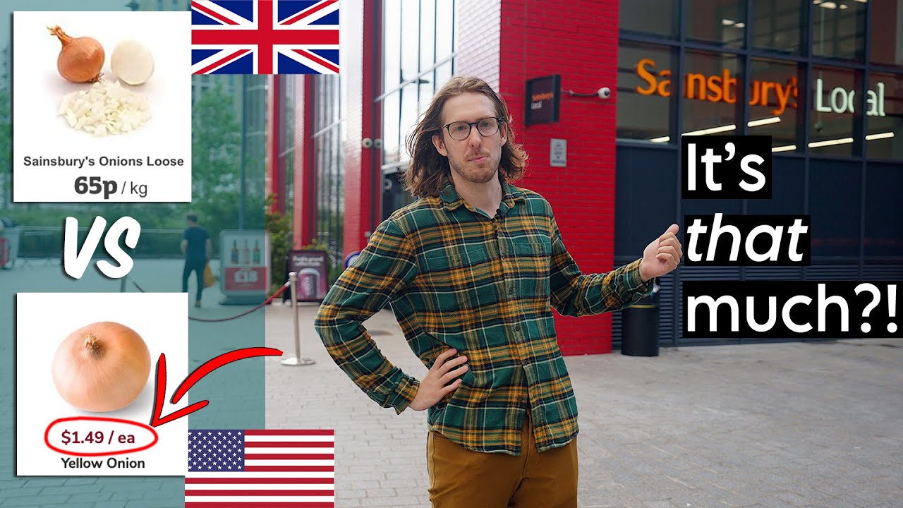 The average cost of groceries in Britain vs America - YouTube