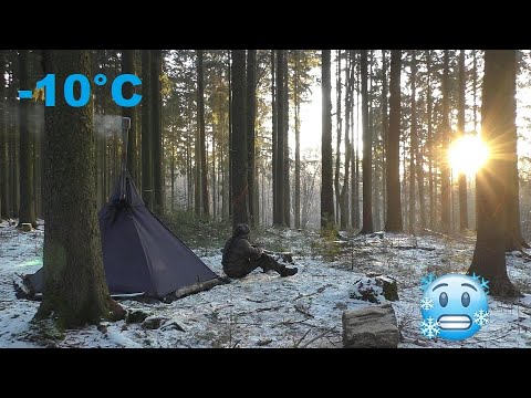 Eine Übernachtung am Teich im Wald/mit Fahrradwohnwagen