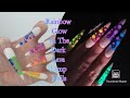🌈 Rainbow glow in the dark 3d acrylic lava lamp nails 😍 Glitterbels acrylic nails 💜 Neon rave nails🌈