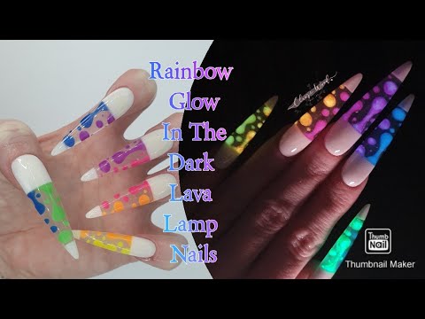 rainbow glow in the dark nails