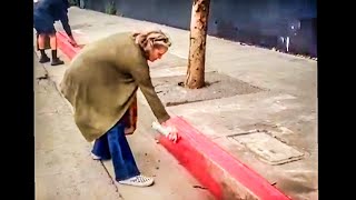 Duo Caught Red-Handed Painting Curb During CicLAvia's Festive Day Resimi