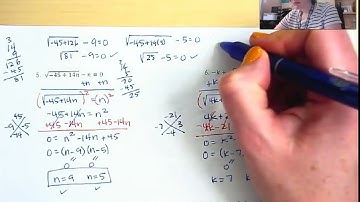 5 10d Solving Radical Equations   part 2 VIDEO