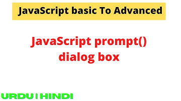 Prompt Box in JavaScript | prompt dialog box in JavaScript in Hindi