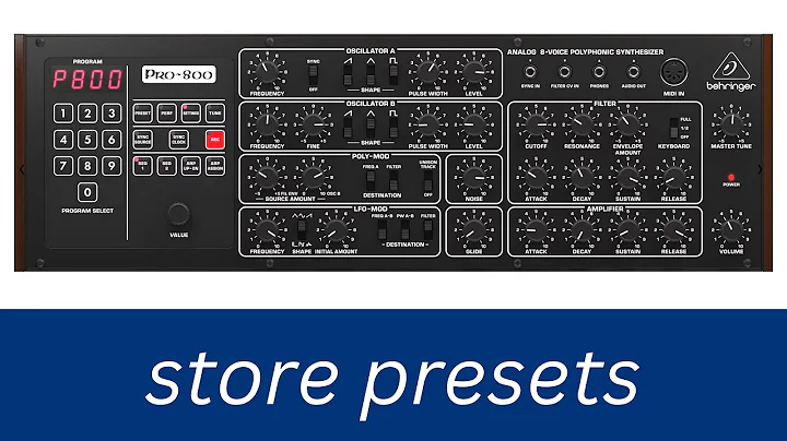 How To Save Presets - Behringher Pro-800 Poly Synth