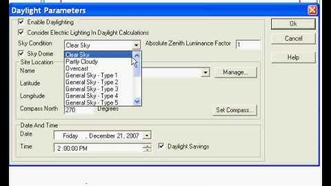 Setting Sky Conditions in AGi32