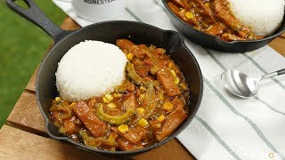 煮込み時間を短縮！たっぷり 夏野菜 の スパム カレー