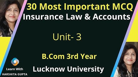 Principles and Practice of Insurance MCQ | Insurance Bcom 3rd Year MCQ | Lucknow University |