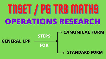 HOW TO EXPRESS GENERAL LPP TO CANONICAL/STANDARD FORM | STEPS | OR | TNSET 2021| PGTRB MATHS