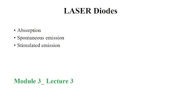 FON Module 3_3 | Optical Sources: LASER