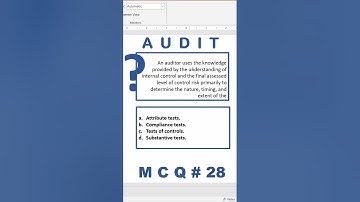 Mastering Auditing MCQ #028 #auditingstandards #audit