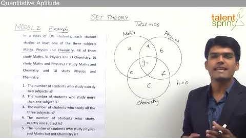 Example of Three Sets | Model 2 | Set Theory | Quantitative Aptitude | TalentSprint Aptitude Prep