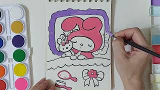 My Melody . Good Night | Vẽ nhân vật My Melody trong Hello Kitty #mymelody #hellokitty #drawing