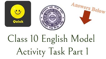 Model Activity Task English class 10 new video | Model Activity Task | Class x | Part 1 | Activity