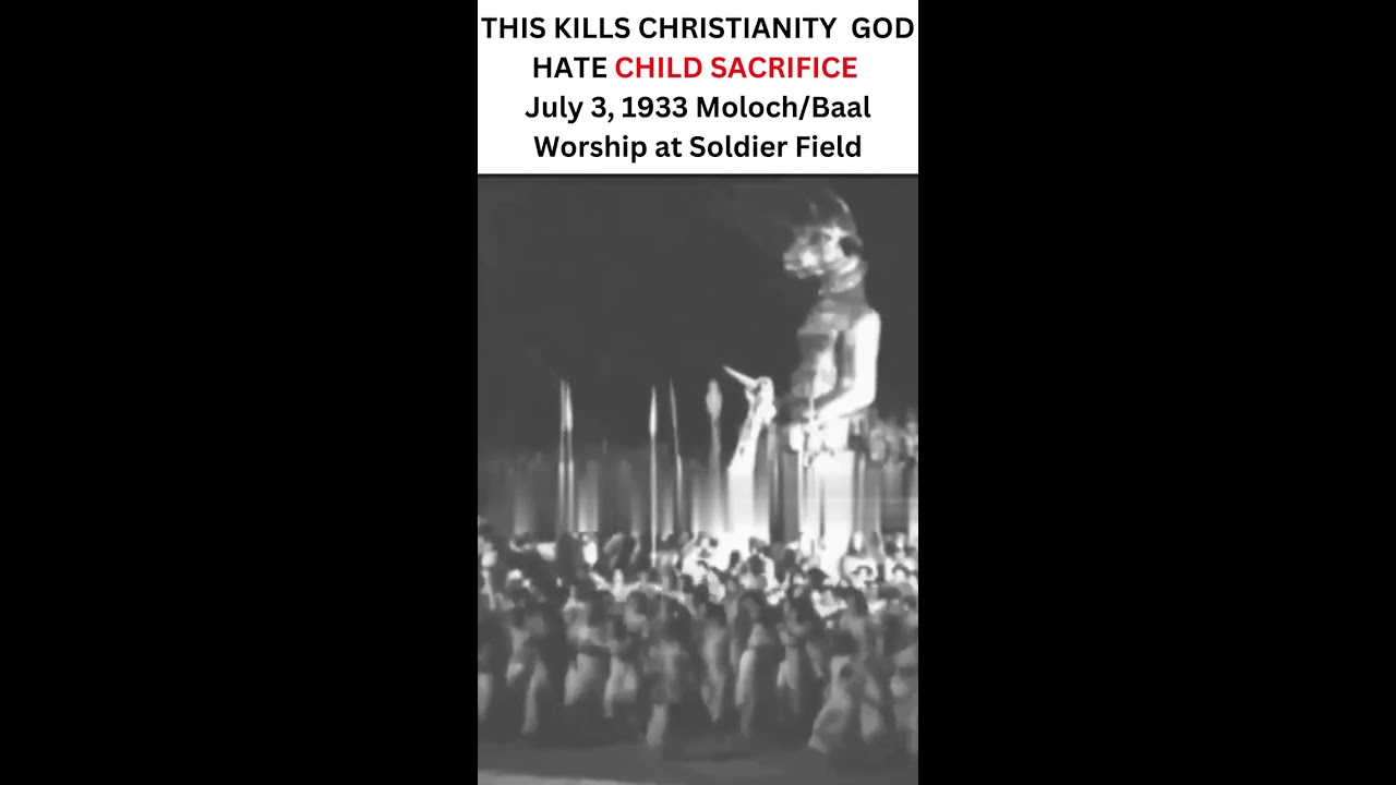 BABY SACRIFICE Reenactment Baal Moloch July 3 1933 Worship At Soldier Field Baby