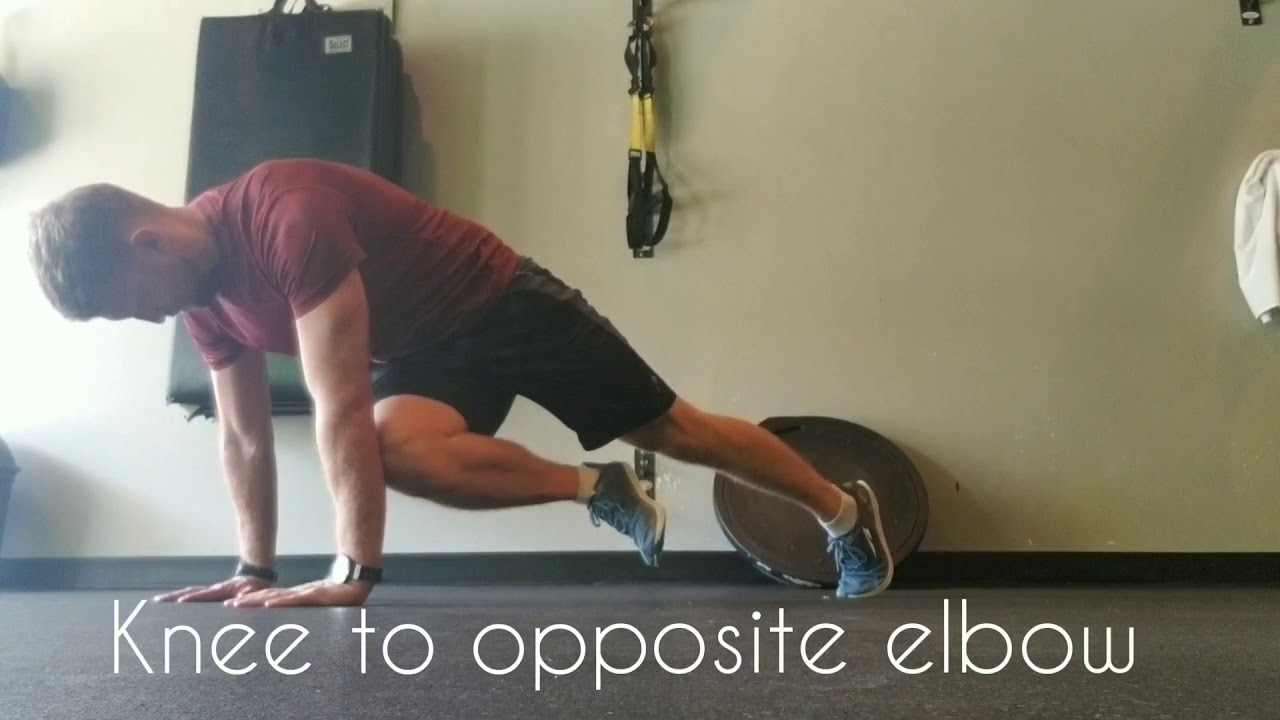 Knee to opposite elbow plank - YouTube