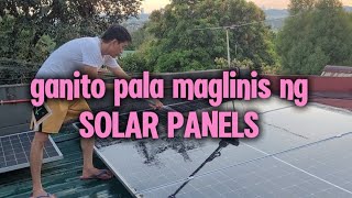 Paano maglinis ng SOLAR PANELS. This is how we clean them.