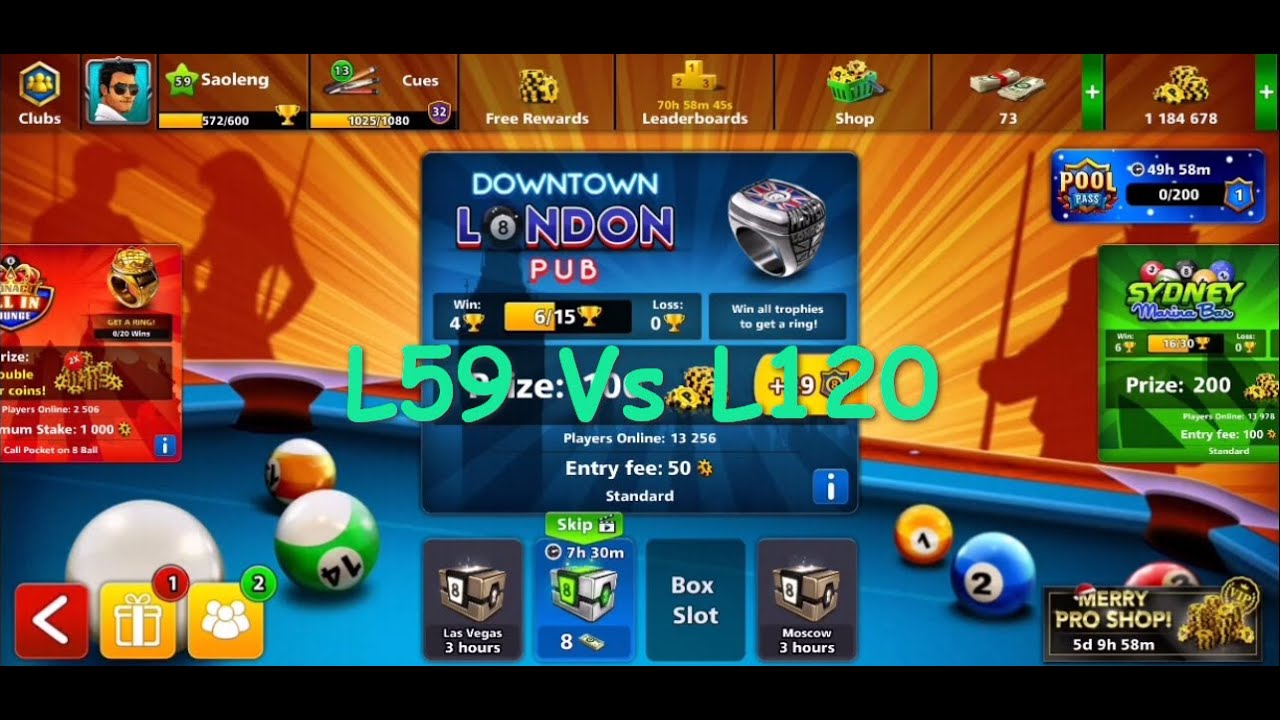 8 Ball Pool match in London Level-59 Vs Level-120