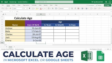 How to calculate age in years, months, or days using Microsoft Excel and Google Sheets?