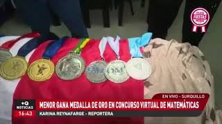 Menor ganó medalla de oro en concurso virtual de matemáticas