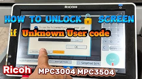 How to unlock the copy screen if User Code is unknown? In RICOH Machines || For Beginners only