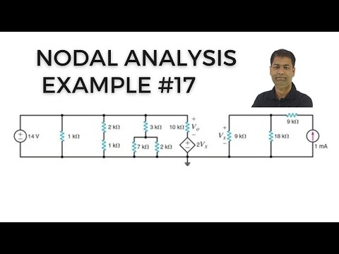 3.17 Nodal Analysis Numerical Example #17 in English | Basic Electrical Engineering