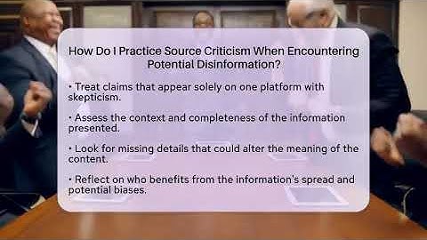 How Do I Practice Source Criticism When Encountering Potential Disinformation? - Everyday-Networking