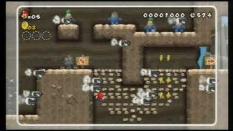 New Super Mario Bros. Wii - 6-1 Endless 1UPs - Hint Video