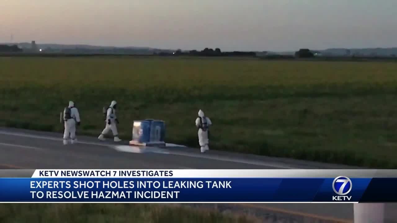 Experts shot holes into leaking tank to resolve hazmat incident YouTube